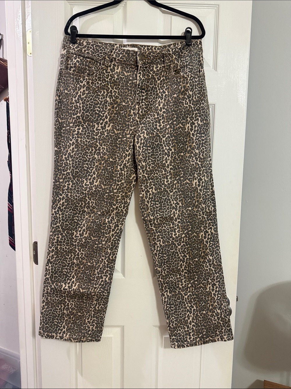 Maurices Leopard Print Straight-Leg Jeans in Brown and Black
